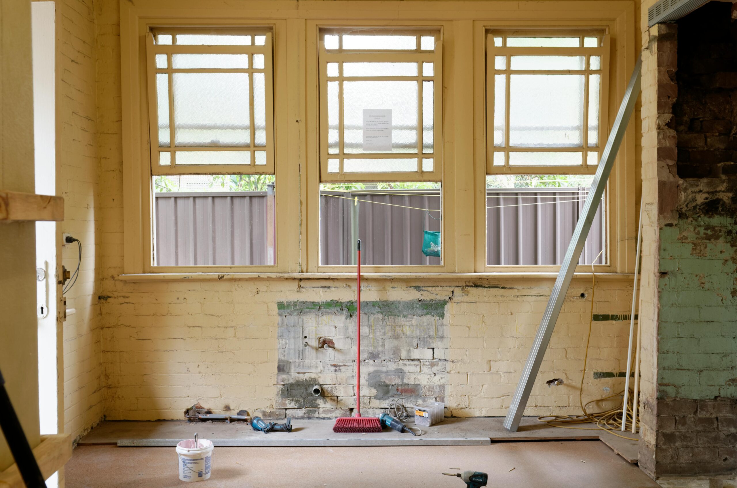 Inside a home during the renovation stage